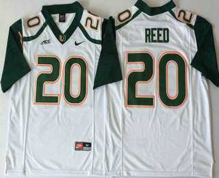 Mens Miami Hurricanes #20 Ed Reed White Stitched NCAA Nike College Football Jersey